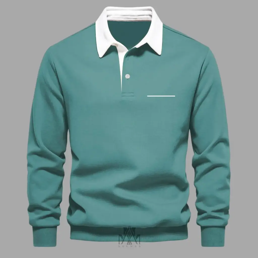 New fashion Crewneck Sweater pria neeman adem tebal Nyaman - Sage Muda , M