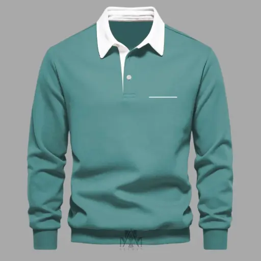 New fashion Crewneck Sweater pria neeman adem tebal Nyaman - Sage Muda , M